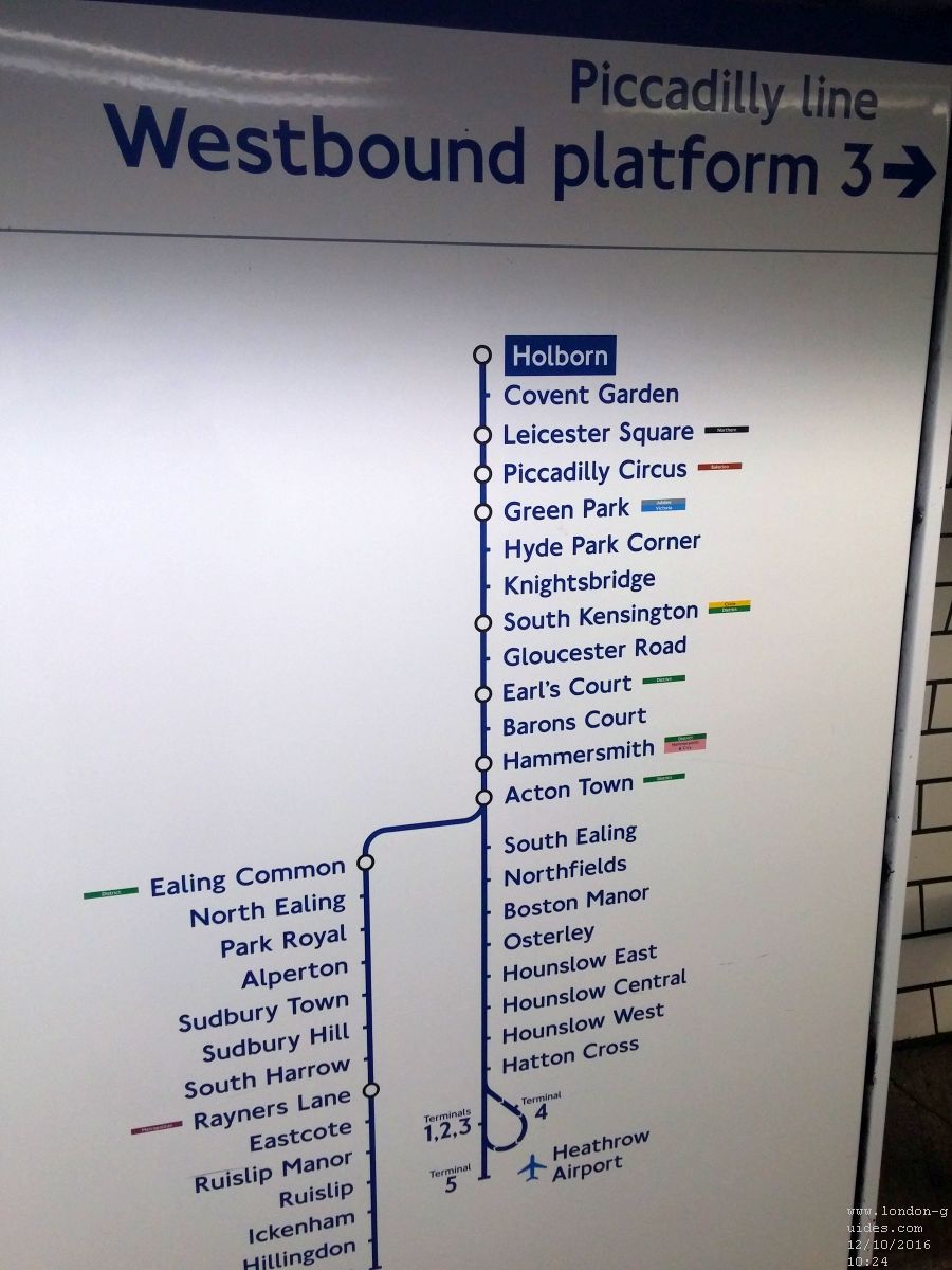 Piccadilly Line Infotafel in der Underground